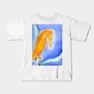 Seahorse Watercolor Painting Kids T-Shirt